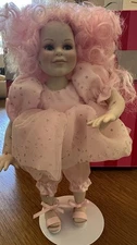 Marie Osmond “"Crystalline Fairy Tot” Pink Fairy Porcelain Doll COA