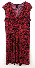 Enfocus Women sz 18W Faux Wrap Dress slinky Stretchy v-neck sleeveless tank 1915