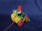 Vintage Fisher-Price # 464 Grandpa Frog Wood / Plastic Pull Toy 1950's