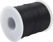 1 Pack Thin Nylon Cord for Jewelry Making - 1.5Mm Black Satin String