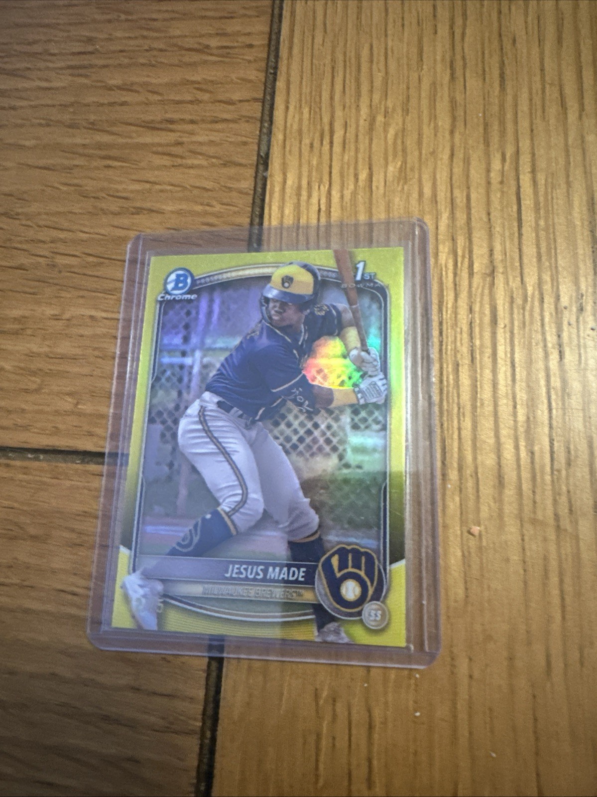 2025 Bowman Chrome Prospects Jesus Made #BCP-50 True Yellow Refractor /75 (RC)