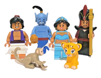 #ad Lego Disney Aladdin Minifigure Lot Jasmine Jafar Genie Aladdin Monkey Tiger $39.95