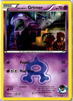 Team Aqua's Grimer Double Crisis 7/34 2015 Common Lightly Played