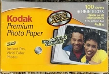 Kodak Ultra Premium Photo Paper High Gloss 100 Sheets 4x6 Instant Dry, Sealed