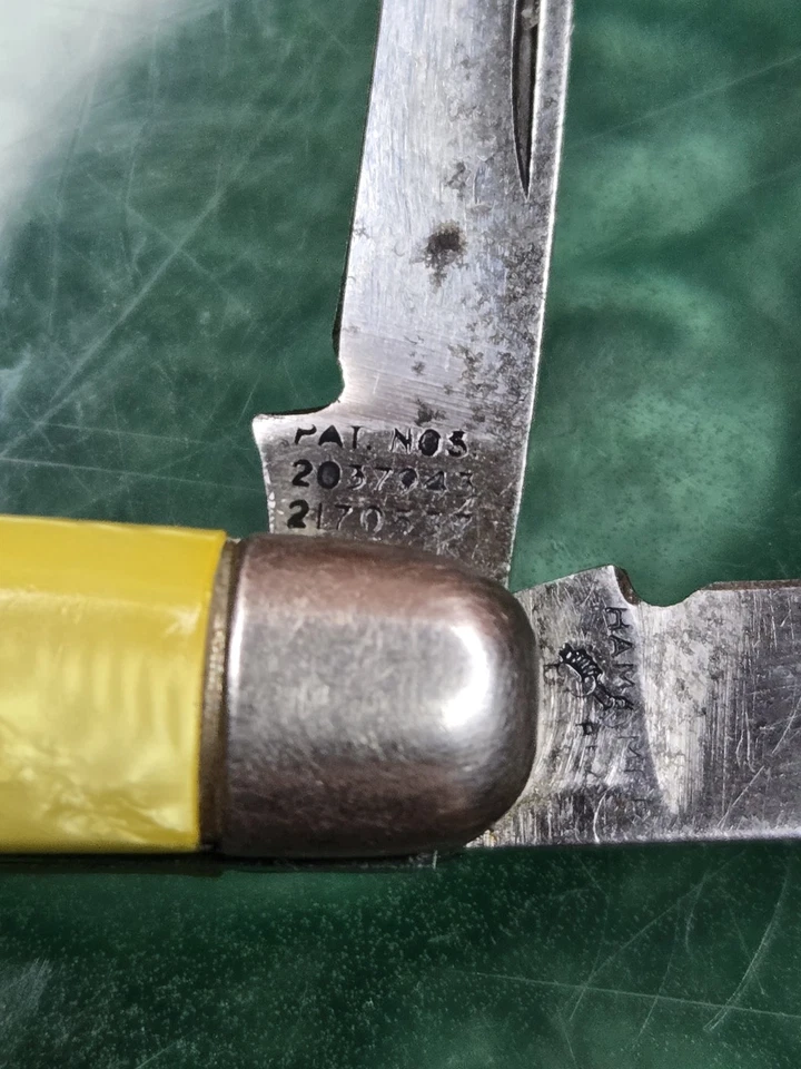 De colección. Cuchillo Hammer Brand Black Hills c1938-41 Imperial EE. UU. Mango de concha Prov. RI Foto 3 de 4