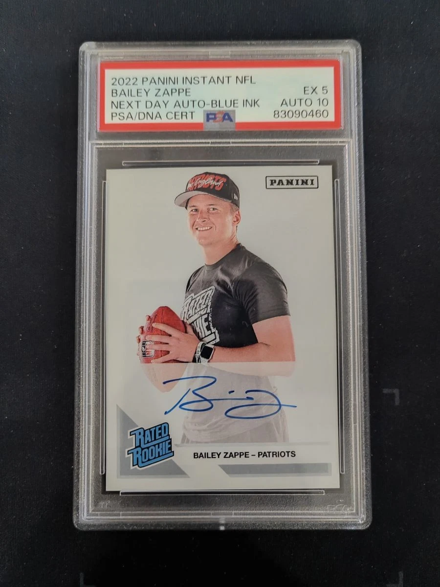 Bailey Zappe Panini Instant NFL Next Day Autographs # Blue Ink