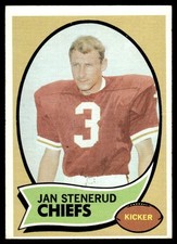 1970 Topps Football #25 Jan Stenerud Rookie Card *EX/EX+ HOF Kansas City Chiefs. rookie card picture