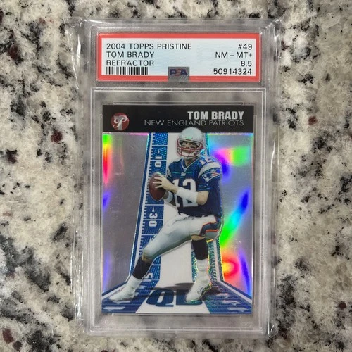 TOM BRADY 2004 TOPPS PRISTINE REFRACTOR # 90/99 PSA 8.5 CARD #49 pop 1!