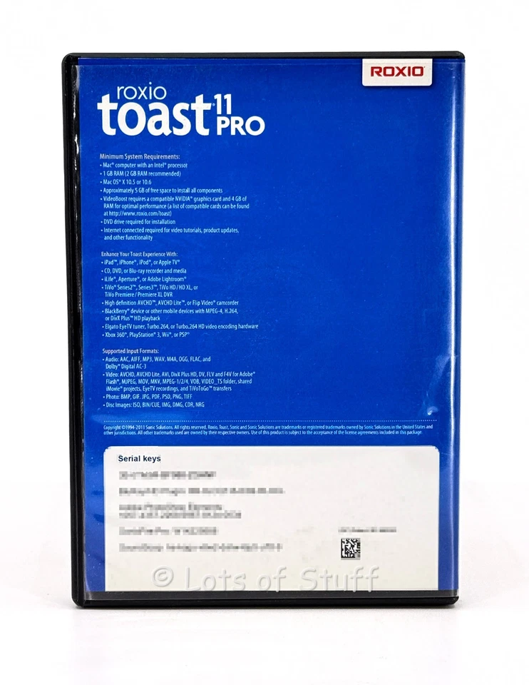 Roxio Toast 11 Pro CD/DVD Burning Software w / DVD Case and SN - Image 2 of 3