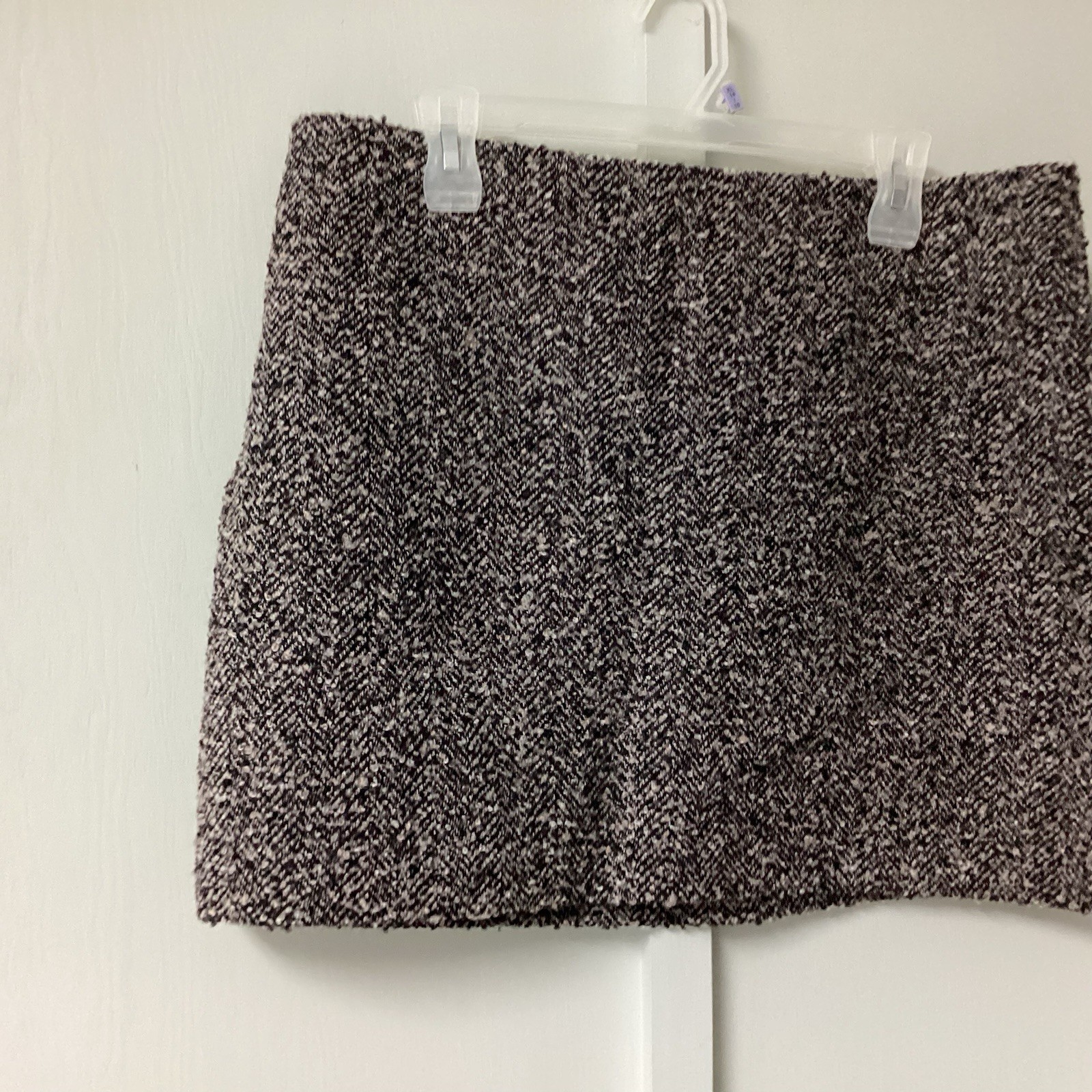 New H & M Skirt Women's Size 12 BrownBlack Tweed Wool Blend Lined A-Line Mini thumbnail 7