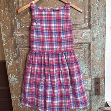 Polo Ralph Lauren Girls Youth Madras Plaid Dress With Open Back Size 16 Preppy
