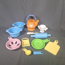 Vintage Little Tikes Play Kitchen Food Accessories Pots Pans Teapot 12pc Lot