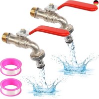 2 StüCk Wasserhahn Garten 1/2 Zoll Messing Kugelhahn Wasserhahn Aussen Mit