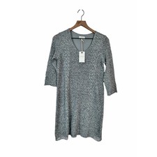 Lucky Brand Gray V Neck 3/4 Length Sleeve Knit Sweater Dress Size Small NWT