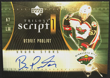 Benoit Pouliot Upper Deck Trilogy Script 1 auto card S1-BP, 2007 08 NHL, Wild
