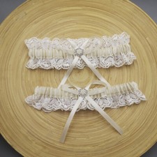 Vintage Bridal Garter Wedding Garter Belt Set White Lace Elastic Leg Garter