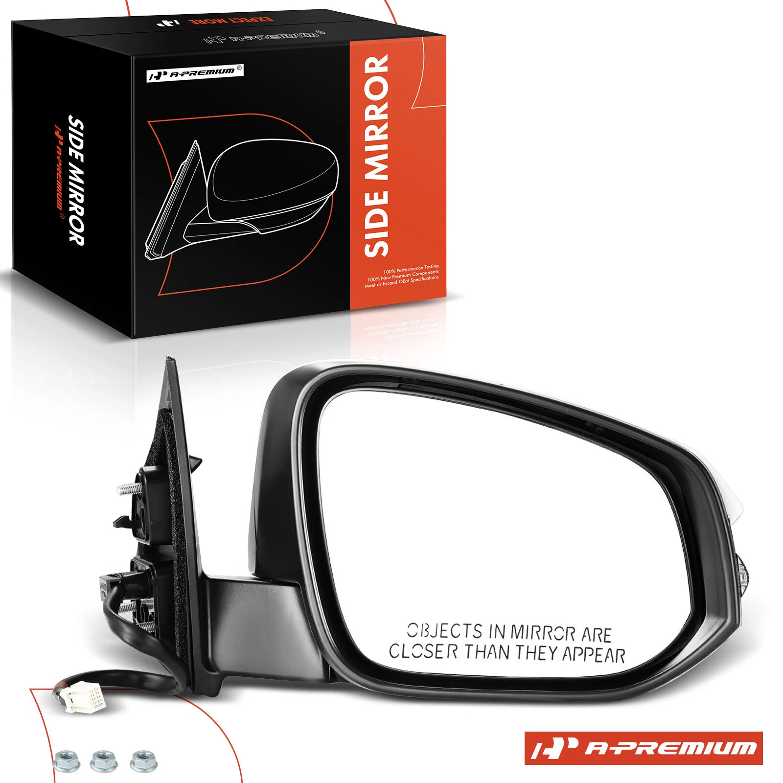 A-Premium Passenger Power Mirror w/Manual Fold for Toyota Highlander 2014-2018
