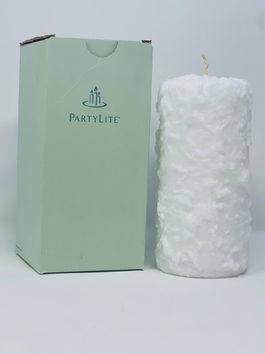 PartyLite Snow Pillar One Wick Decorative White Candle New - Picture 6 of 6