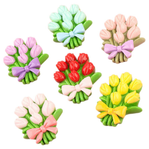 6 Pcs Artificial Bouquet Phone Shell Ornaments Handmade Case Decor