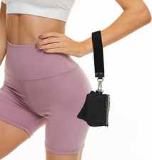 Mini Zip Around Wristlet Wallet for Women - Dual Pouch Portable Keychain Wallet