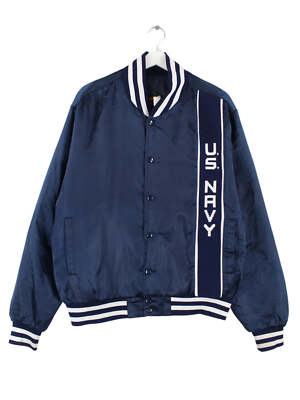 Swingster 80s Vintage US Navy Varsity Jacke Blau XL Herren