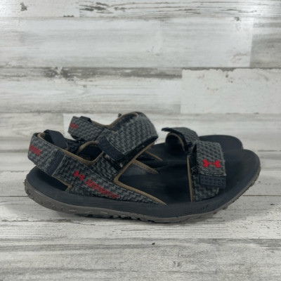 Under Armour Fat Tire Men's Hiking Outdoor Strappy Sandals Black Red Size 9