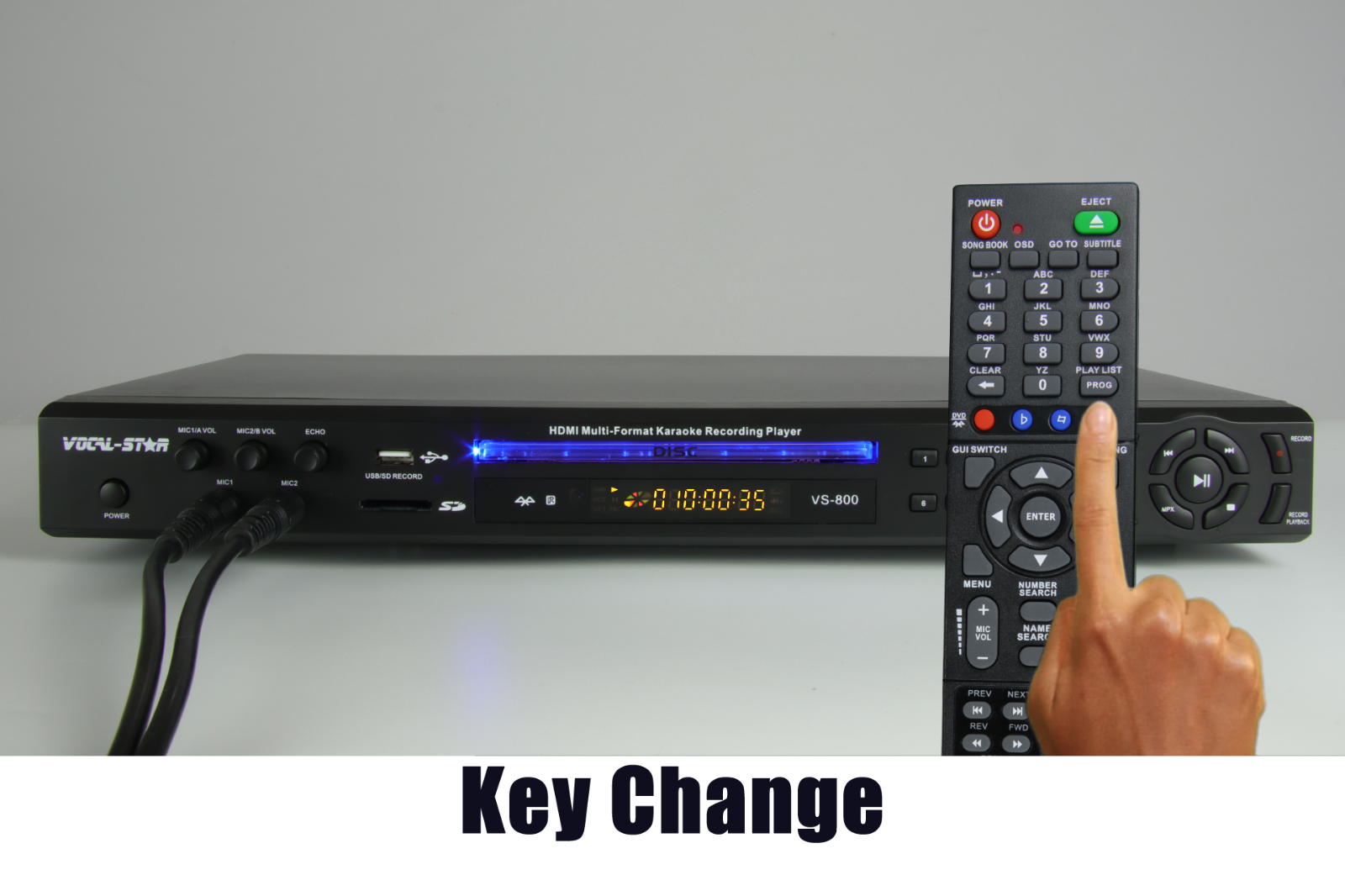 VocalStar VS800 CDG DVD Bluetooth Karaoke Machine 2 Microphones & 150