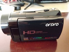 Used Ordro HDV-V7 1080P HD 24MP 16X Zoom LCD Camcorder for Parts and Repair