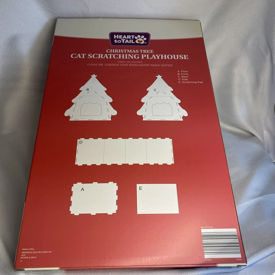 Heart To Tail Christmas Tree Cat Scratching Playhouse, With Catnip - Image 2 of 4