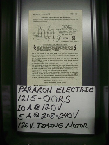 ATC & Paragon Electric Timers, 0 -15 min / 240 Volt, 0-30 min /120 Volt, 24 Hour - Picture 14 of 14