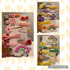 Cute Colorful 10 pc kids girls hair clips barrettes snaps hair accessories
