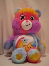 Care Bears 11" Dare To Care Bear Plush Rainbow Stars Multicolored Plush