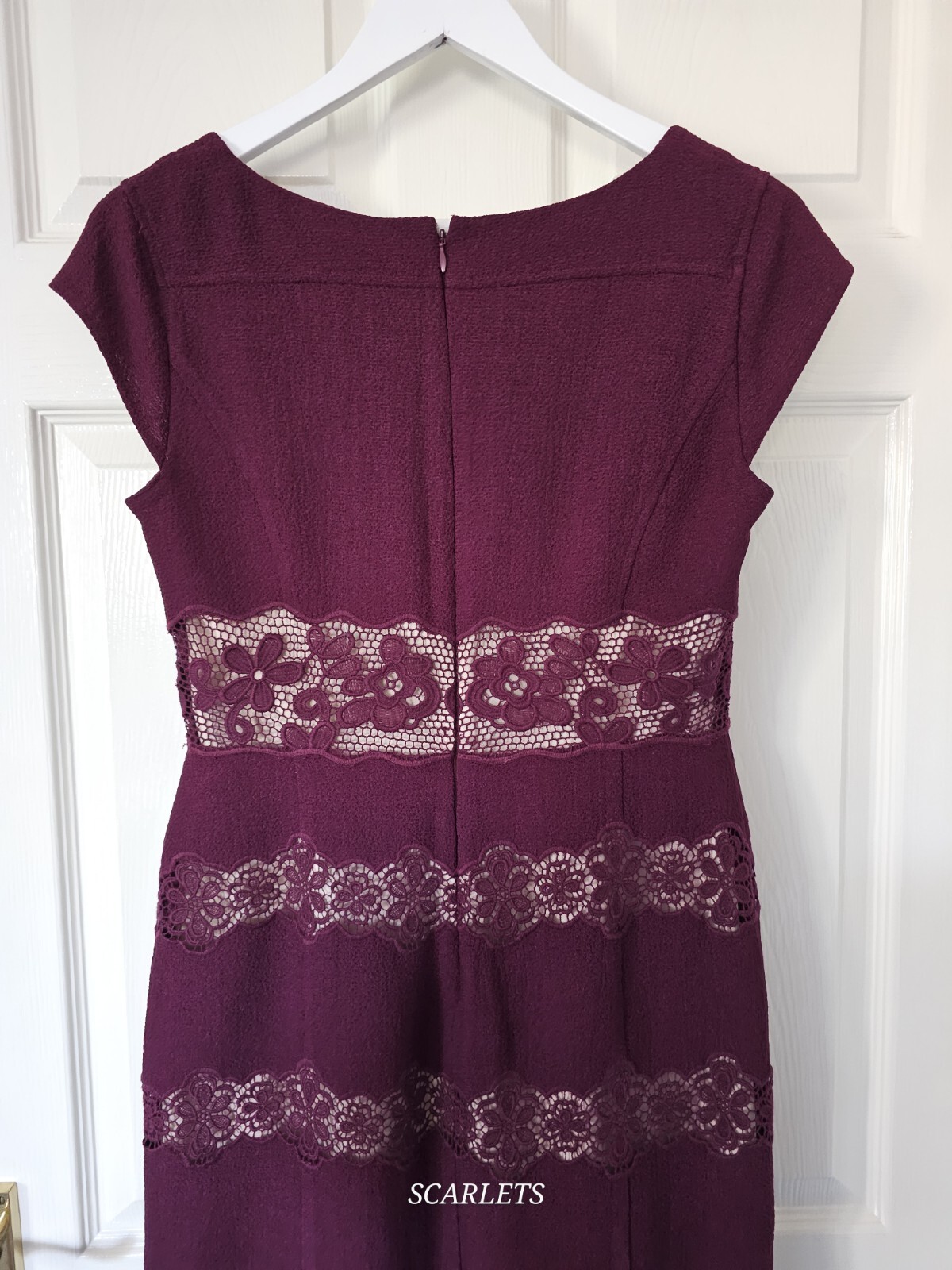 Phase Eight Occasion Dress Lace Size 10 Satin Lined Burgundy BNWT Rrp £130 image 9