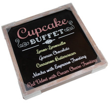 Lemon German Chocolate Cinnamon Cupcake Buffet Square Wooden  Sign Plaque