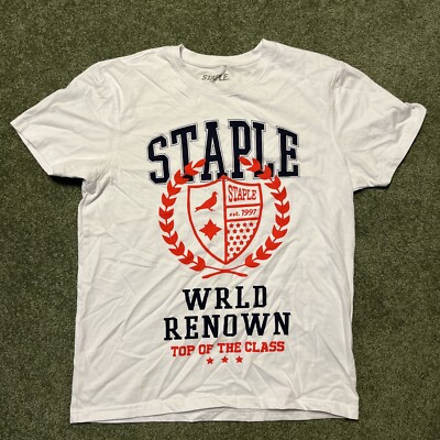 Men s Small Staple Pigeon New York White T Shirt WRLD Renown Vintage Graphic Tee