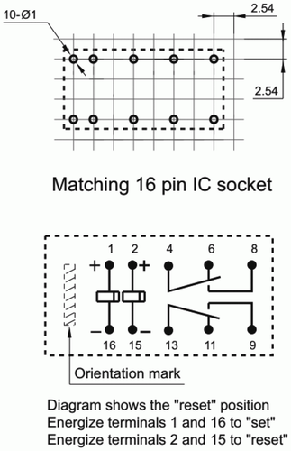 HF Signalrelais bistabil 5V DC 2x UM (2x Wechselkontakt) HFD2-L - Bild 3 von 3