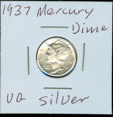 1937 Mercury Silver Dime VG