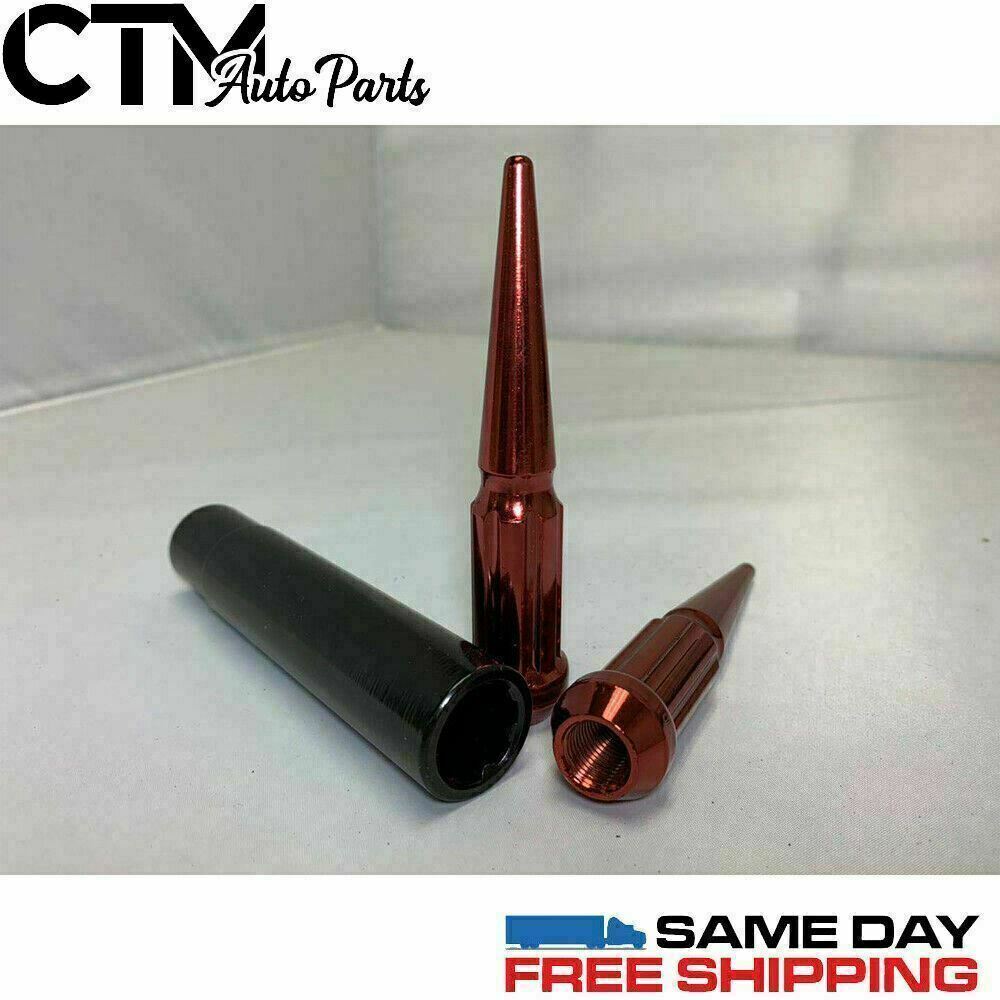 20PC 4.5''CHROME 14X2 SPLING SPIKE LUG NUTS + KEY FIT F150 Navigator 20PC 4.5''CHROME 14X2 SPLING SPIKE LUG NUTS + KEY FIT F150 Navigator