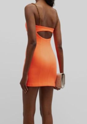 misha orange dress Misha Collection Zhuri Satin Gown