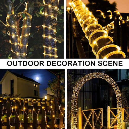 39FT Solar Rope Lights Outdoor Waterproof LED PVC Tube Fairy String Light Garden - Picture 16 of 39