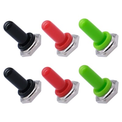 6xToggle Rocker Switch Cover 12mm EDPM Rubber Knob Hat Waterproof Boot Cap C230