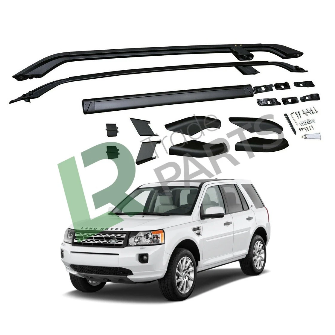 LAND ROVER FREELANDER 2 ROOF RACK BAR RAILS BLACK 2006 2014 NEW OEM STYLE
