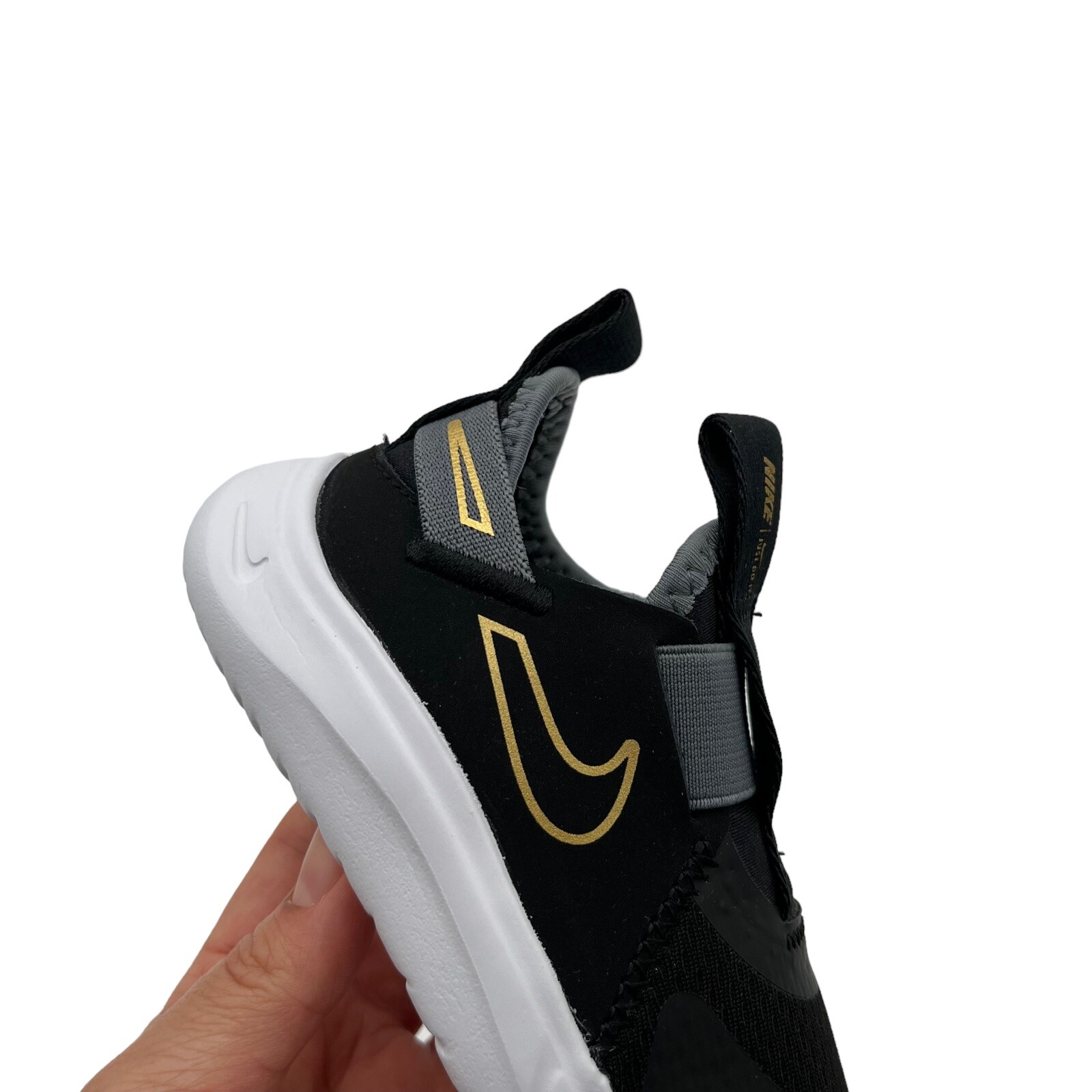 Nike Flex Plus Baby Toddler Boys SlipOn Running Shoes Size 6C7CBlack Gold eBay
