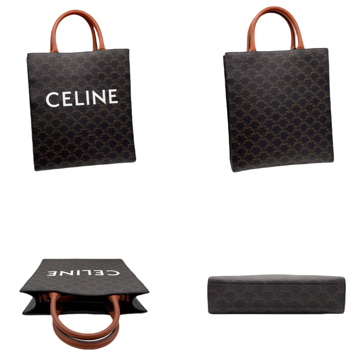 Auth CELINE Triomphe Canvas Vertical Cabas 2Way Tote Bag | eBay