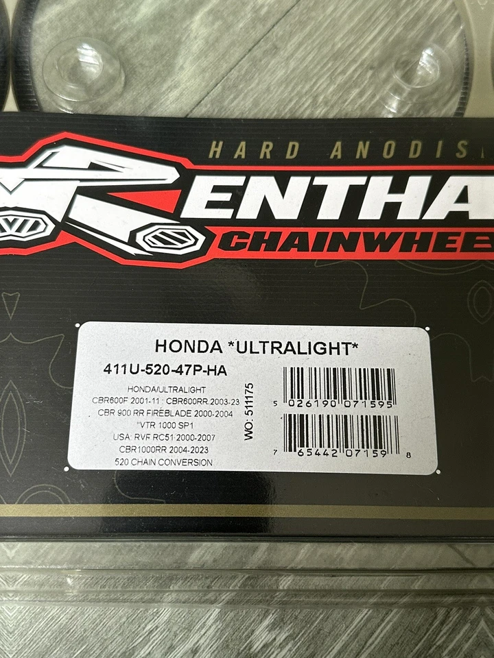 Nuevo piñón Renthal 411U-520-47P Honda CBR600RR, CBR1000RR, CBR600F, CBR900RR Foto 2 de 2
