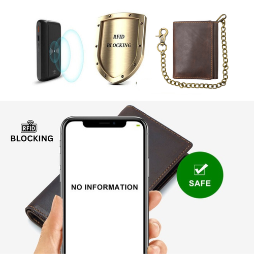 Men's Hunter Leather Wallets Bifold Trifold RFID Blocking Checkbook Cover - Picture 30 of 90
