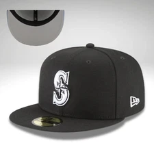 New Era 59Fifty Men Women Hat Basic Seattle Mariners Black Cap - 5950