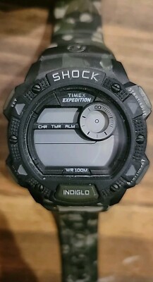 Timex T49896 Mens Expedition Base Shock Camouflage Camo Strap Watch Need Battery