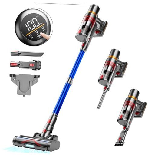 Upgraded 45KPa 550W Cordless Stick Vacuum with Powerful Suction