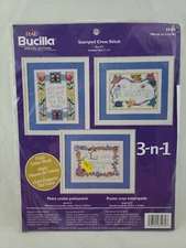 Vintage 2004 Plaid Bucilla Set of 3 Cross Stitch 65489 Words to Live By Sealed